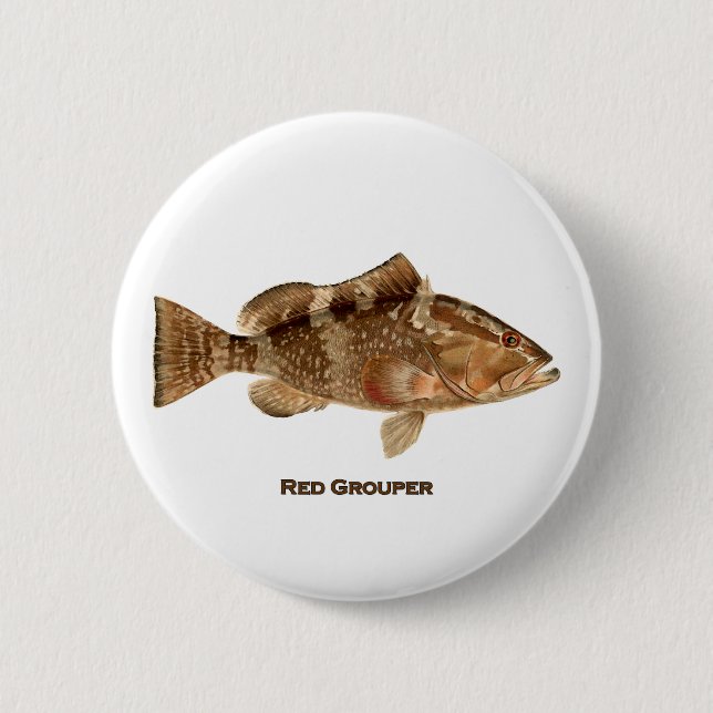 Badge Rond 5 Cm Poissons rouges de mérou (Devant)