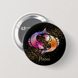 Badge Rond 5 Cm Poissons - signe d'anniversaire