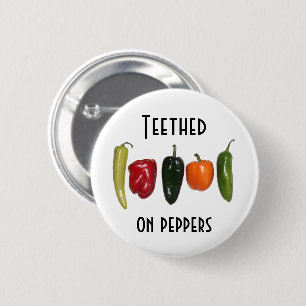 Badge Rond 5 Cm Poivrons dans une rangée