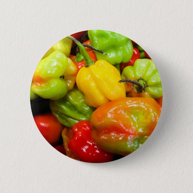 Badge Rond 5 Cm Poivrons écossais Bonnet Chili (Devant)