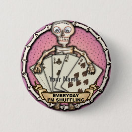 Badge Rond 5 Cm Poker Squelette Joueur bouton épingle