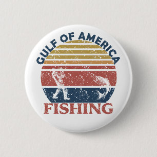 Badge Rond 5 Cm Pôle de pêche du golfe d'Amérique patriotique amér