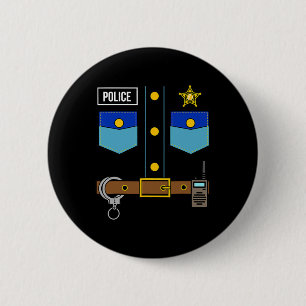 Badge Rond 5 Cm Police Costume uniforme Cool Easy Halloween Police