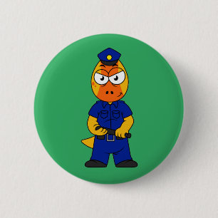 Badge Rond 5 Cm Police de Pachycéphalosaure.