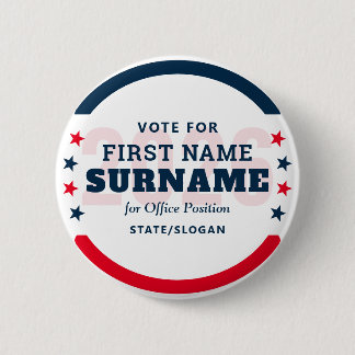 Badge Rond 5 Cm Political Election Custom Campaign Candidate Name