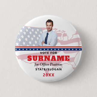 Badge Rond 5 Cm Political Election Red Campaign Custom Candidate