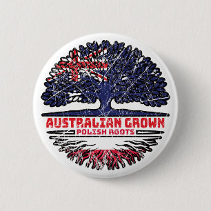 Badge Rond 5 Cm Pologne Australie Australie Australie drapeau des