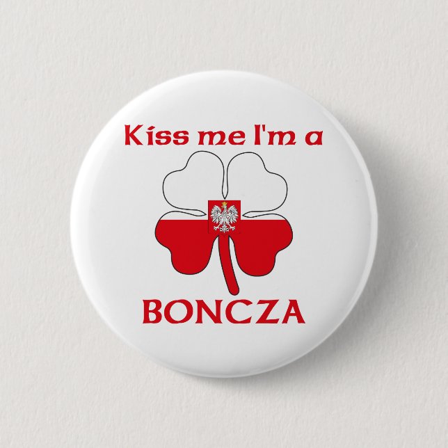 Badge Rond 5 Cm Polonais personnalisés m'embrassent que je suis (Devant)