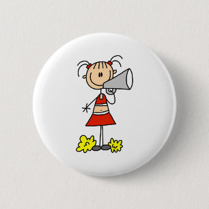 Badge Rond 5 Cm Pom-pom girl avec le mégaphone