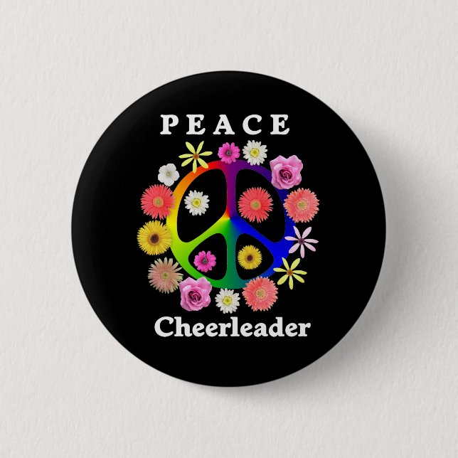 Badge Rond 5 Cm Pom-pom girl de paix (Devant)