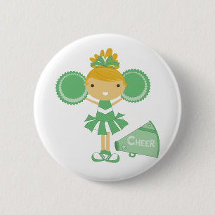 Badge Rond 5 Cm Pom-pom girl en vert