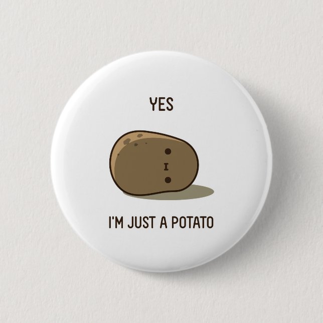 Badge Rond 5 Cm Pomme de terre cuite (Devant)