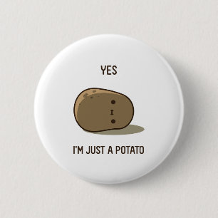Badge Rond 5 Cm Pomme de terre cuite