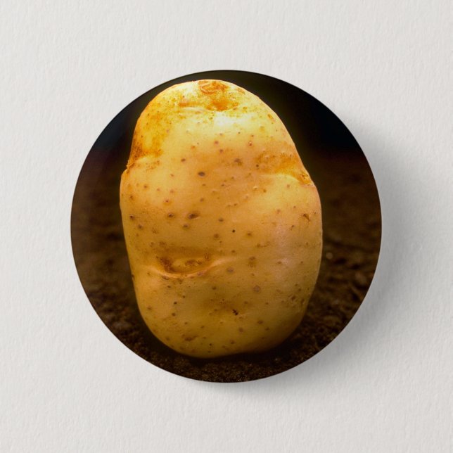 Badge Rond 5 Cm Pomme de terre sur la saleté (Devant)