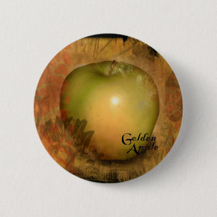 Badge Rond 5 Cm Pomme jaune