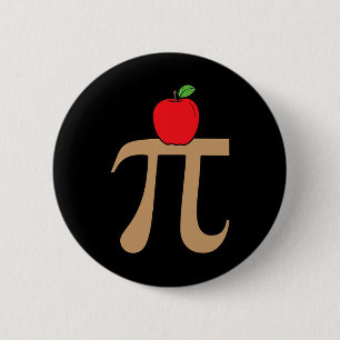 Badge Rond 5 Cm Pomme Pie Pi Math Pun