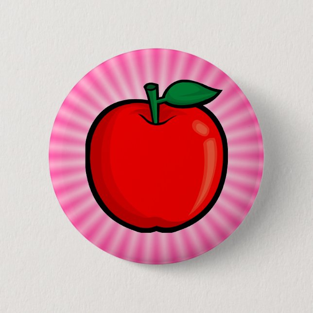 Badge Rond 5 Cm Pomme rose (Devant)
