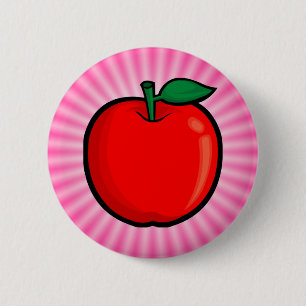 Badge Rond 5 Cm Pomme rose