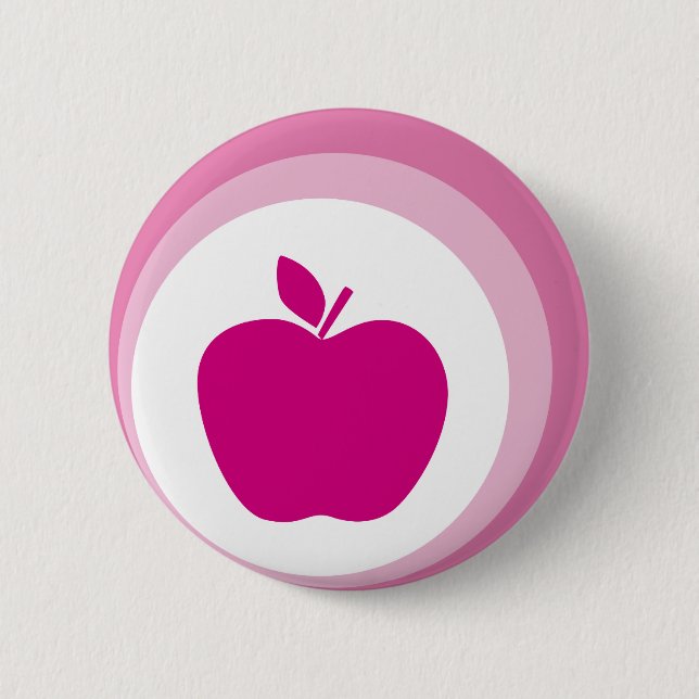 Badge Rond 5 Cm pomme rose (Devant)