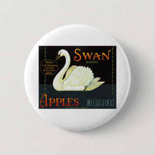 Badge Rond 5 Cm Pommes de marque de cygne