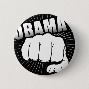 Badge Rond 5 Cm Pompe de poing d'Obama