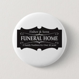 Badge Rond 5 Cm Pompes funèbres de Fisher et de fils