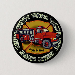 Badge Rond 5 Cm Pompier Camion Comment je roule