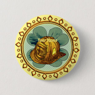 Badge Rond 5 Cm Pompier irlandais
