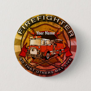 Badge Rond 5 Cm Pompier Pour Que D'Autres Vivent