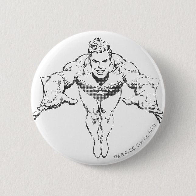 Badge Rond 5 Cm Pongée d'Aquaman vers l'avant (Devant)