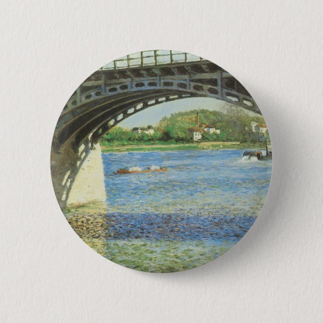 Badge Rond 5 Cm Pont d'Argenteuil par Gustave Caillebotte (Devant)