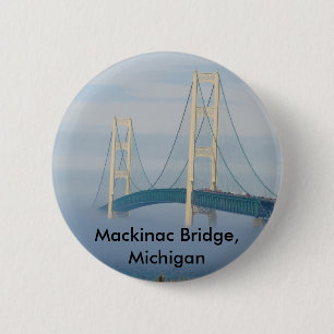 Badge Rond 5 Cm Pont de Mackinac, Michigan