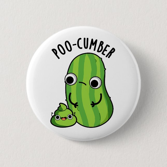 Badge Rond 5 Cm Poo-concombre Funny Concombre Pun (Devant)