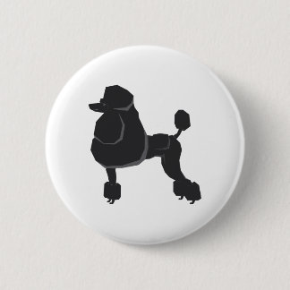 Badge Rond 5 Cm Poodle noir