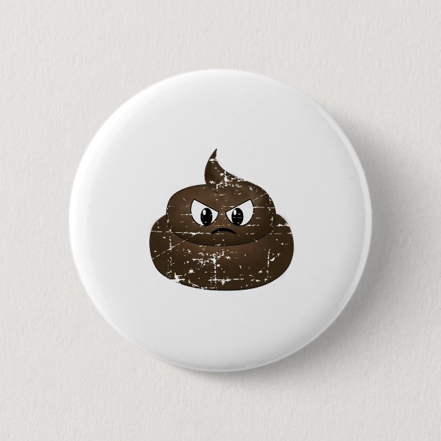 Badge Rond 5 Cm Poop de dessin en colère (Devant)