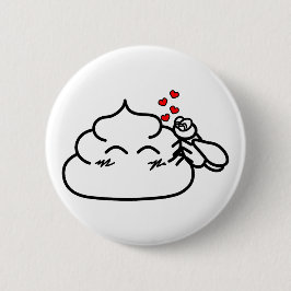 Badge Rond 5 Cm Poop in Love - Brootsch le PooPoo