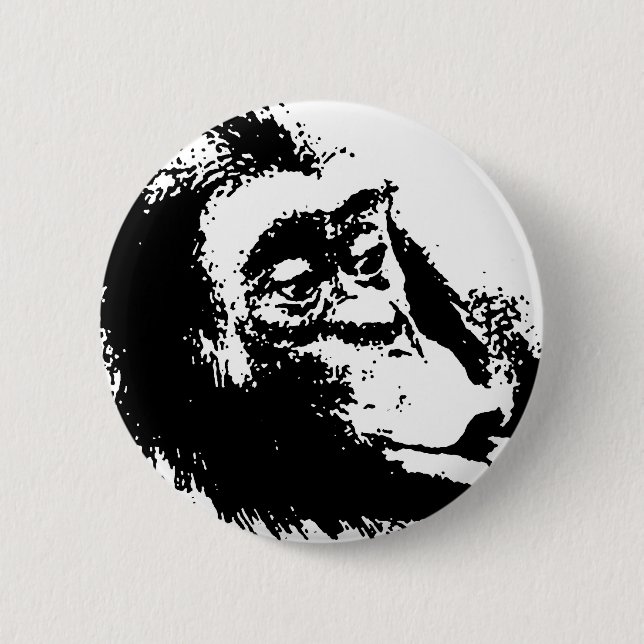 Badge Rond 5 Cm Pop Art drôle Chimpanzé (Devant)