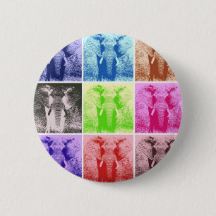 Badge Rond 5 Cm Pop Art Elephants