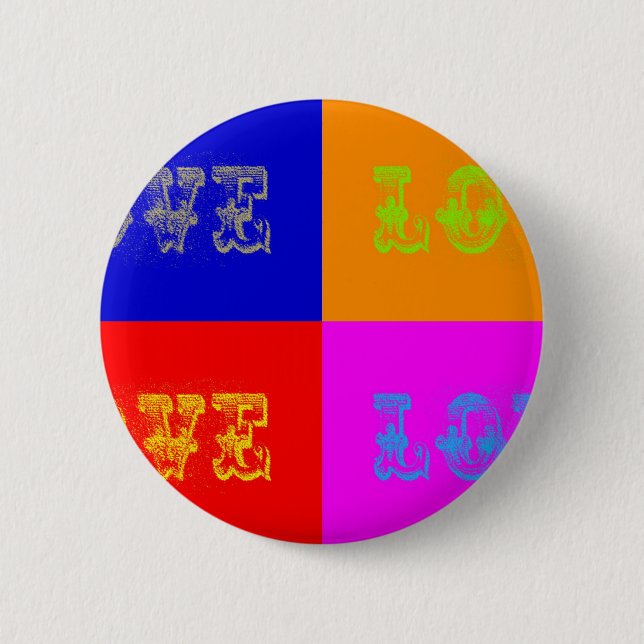 Badge Rond 5 Cm Pop Art Love (Devant)