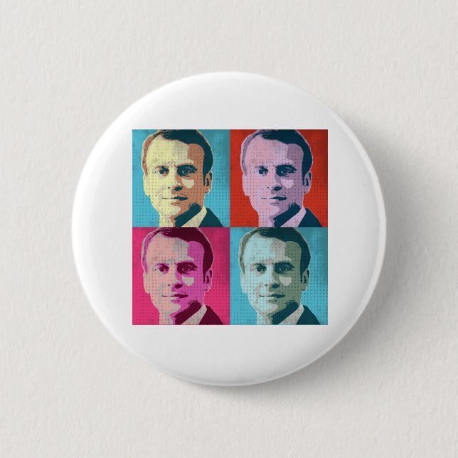 Badge Rond 5 Cm Pop Art Macron (Devant)