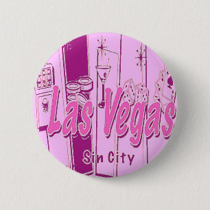 Badge Rond 5 Cm Pop Art Retro de Las Vegas