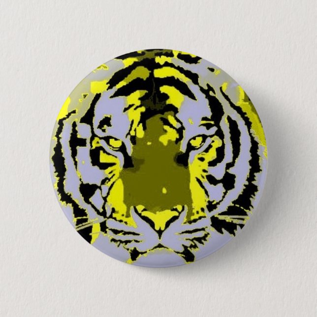 Badge Rond 5 Cm Pop Art Tiger (Devant)