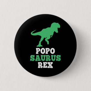 Badge Rond 5 Cm Popo-saurus Rex Dino Dinosaure Drôle Poposaurus