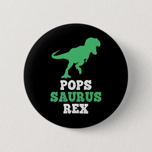 Badge Rond 5 Cm Pops-saurus Rex Dino Dinosaure Drôle Popssaurus