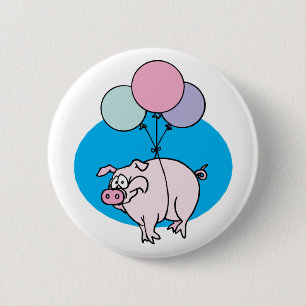 Badge Rond 5 Cm Porc de partie de vol