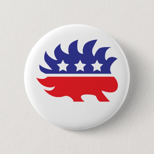 Badge Rond 5 Cm porc-épic libertaire (Devant)