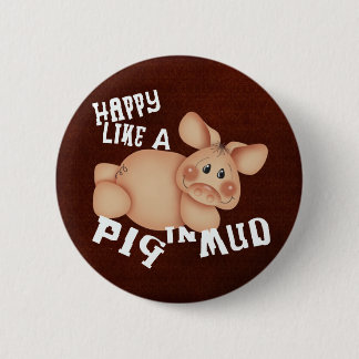 Badge Rond 5 Cm Porc heureux