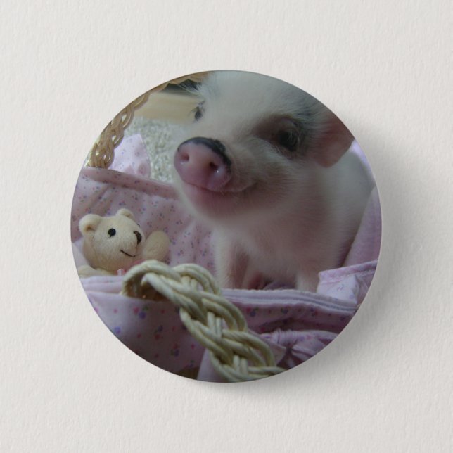 Badge Rond 5 Cm Porcelet mignon (Devant)