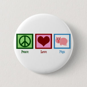Badge Rond 5 Cm Porcs d'amour de paix