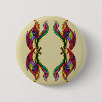 Badge Rond 5 Cm Portail d'oiseaux abstraits modernes